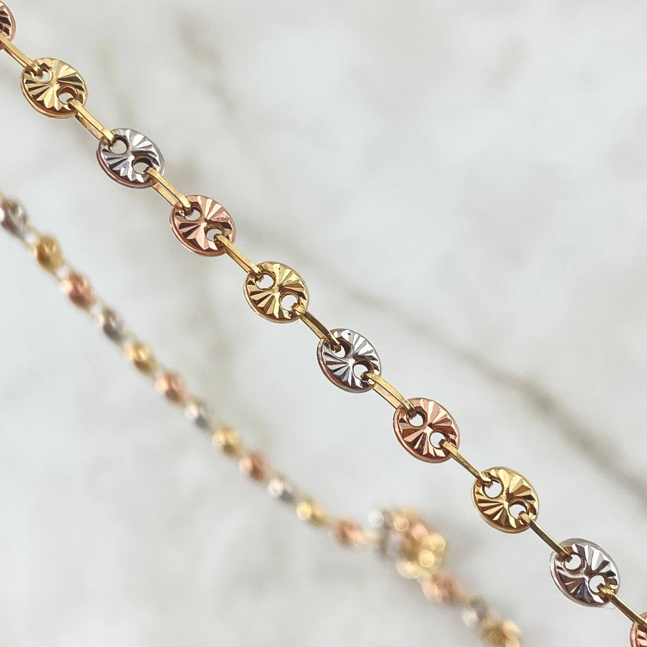 Cadena GC 10.45gr / 50cm / 4.6mm Diamantada Tres Oros 18K *