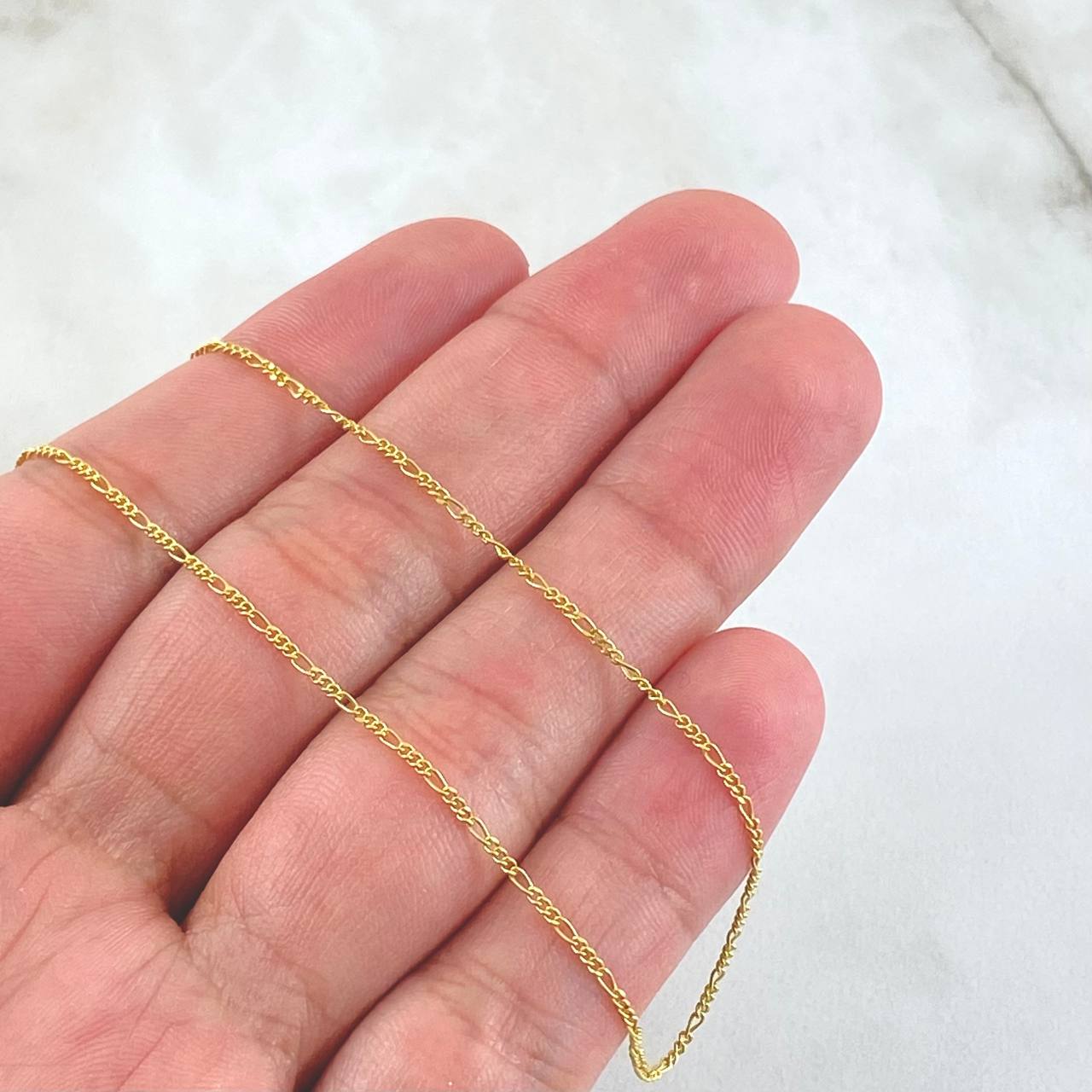 Cadena Figaro 2.25gr / 60cm / Oro Amarillo +1 18K