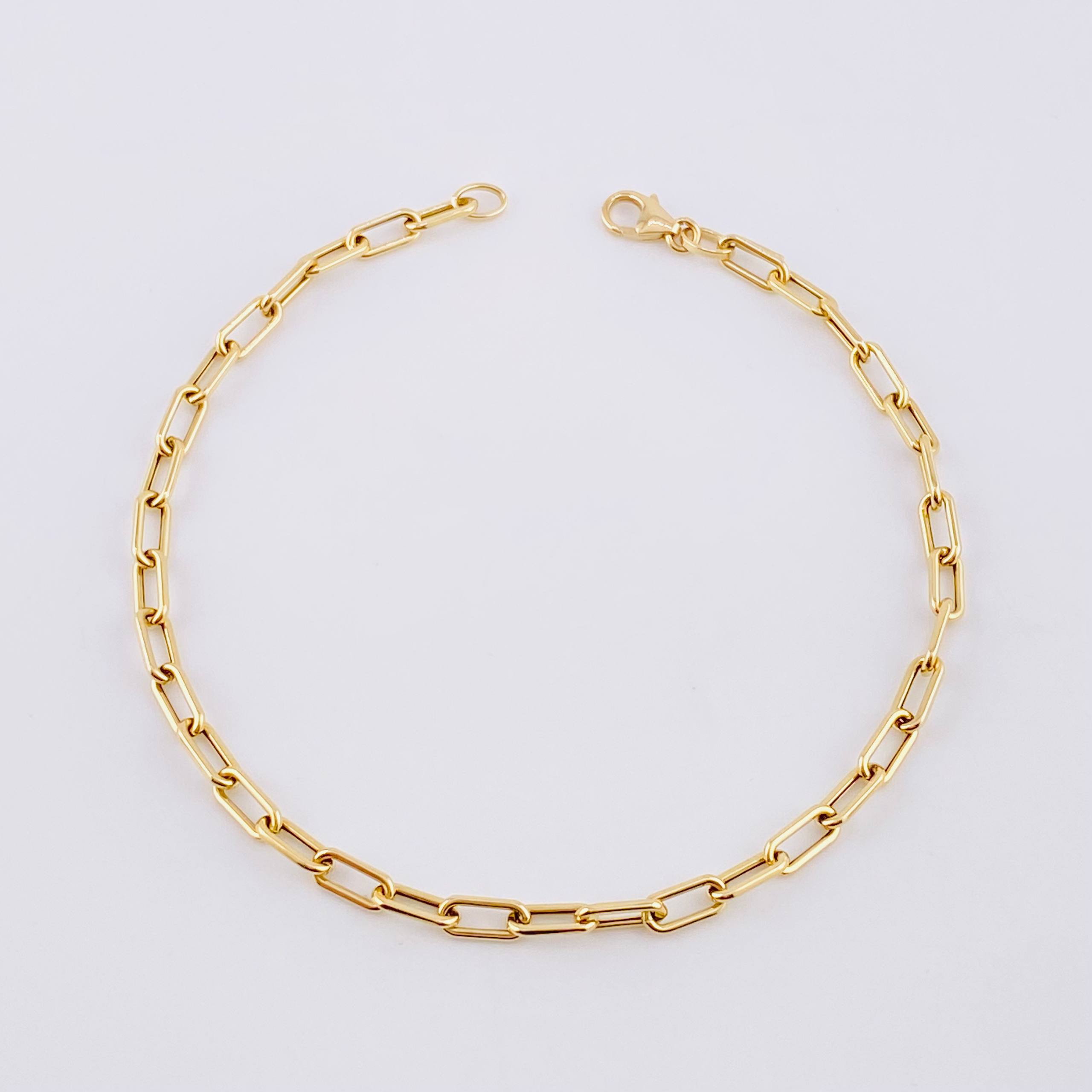 Paperclip Bracelet 2.1g / 8 3/4 in / 3.5mm 18K Yellow Gold
