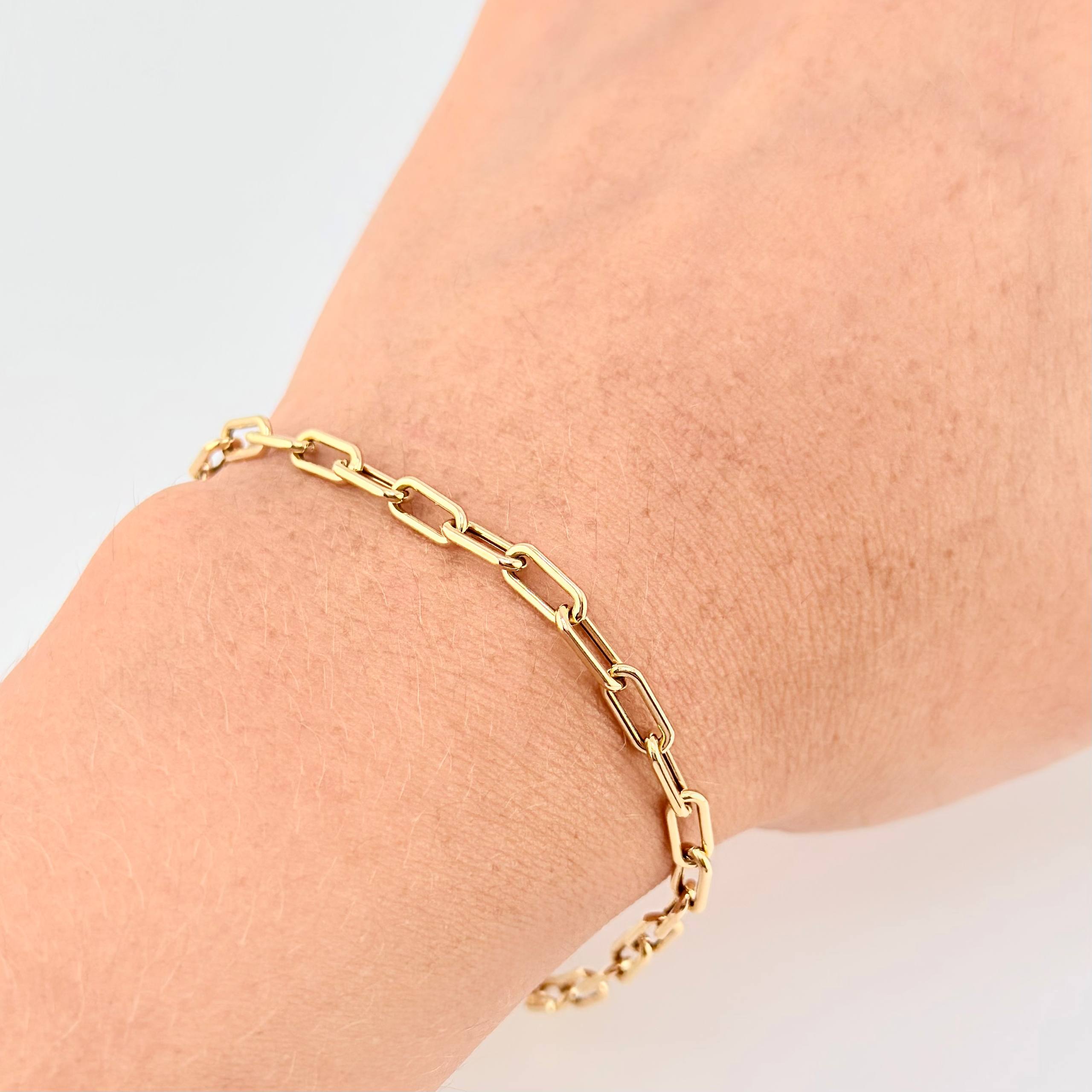 Paperclip Bracelet 2.1g / 8 3/4 in / 3.5mm 18K Yellow Gold