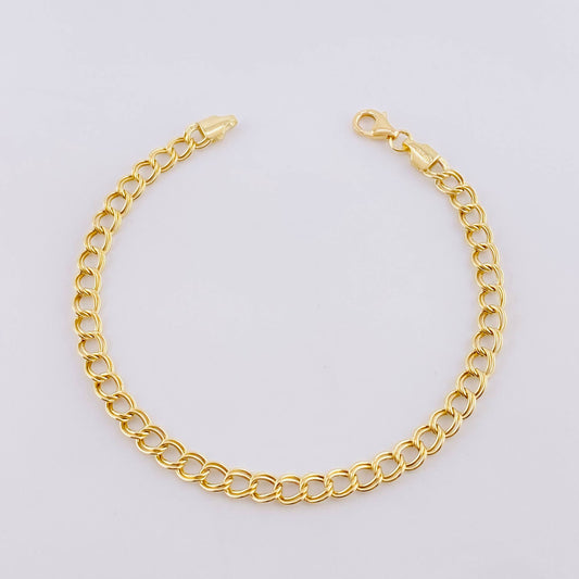 Pulso Cubano Doble 2.55g / 7 1/4 in / 4.5mm Oro Amarillo 18K