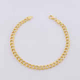 Cuban Links Bracelet Double 2.55g / 7 1/4 in / 4.5mm Yellow Gold 18K