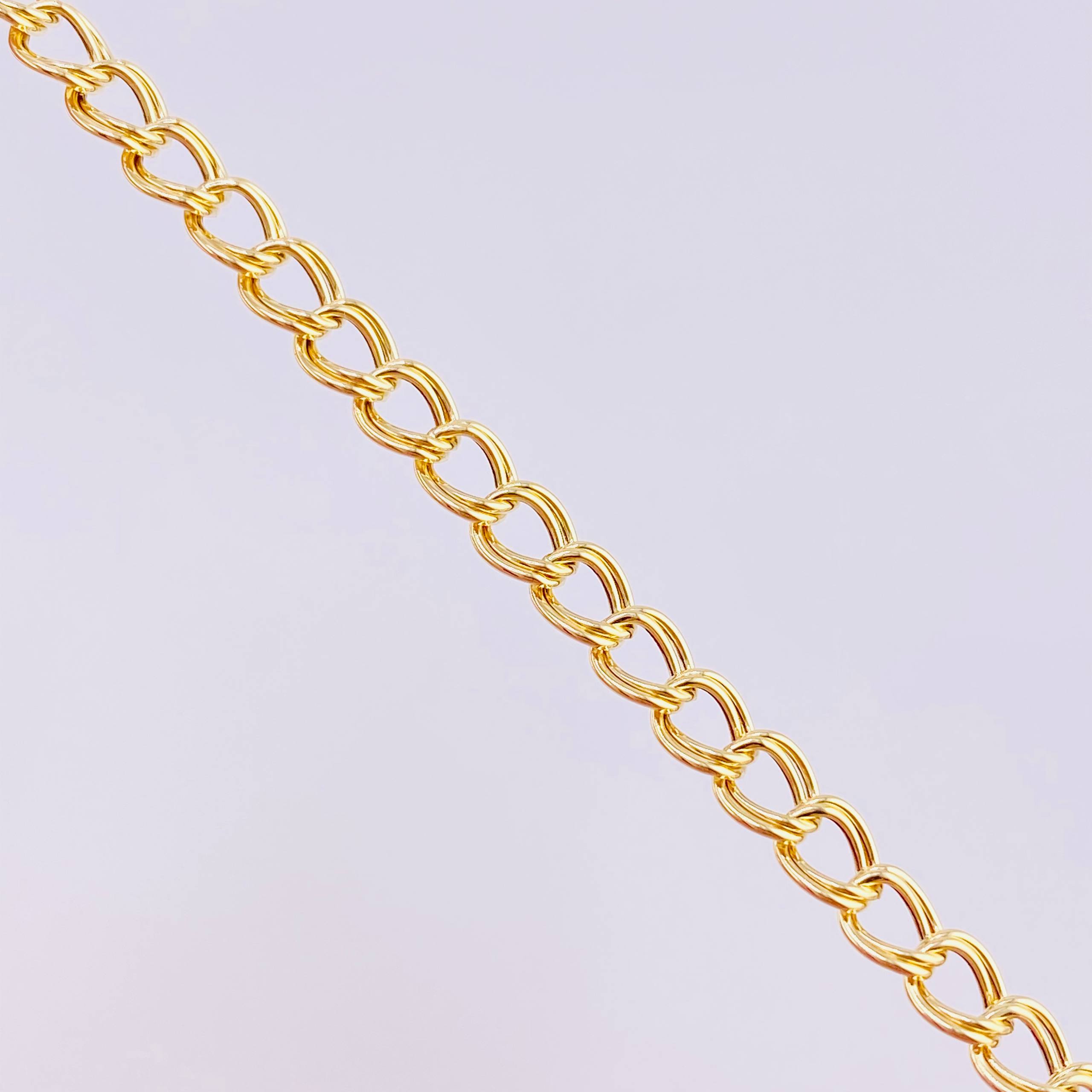 Cuban Links Bracelet Double 2.55g / 7 1/4 in / 4.5mm Yellow Gold 18K