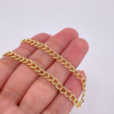Cuban Links Bracelet Double 2.55g / 7 1/4 in / 4.5mm Yellow Gold 18K