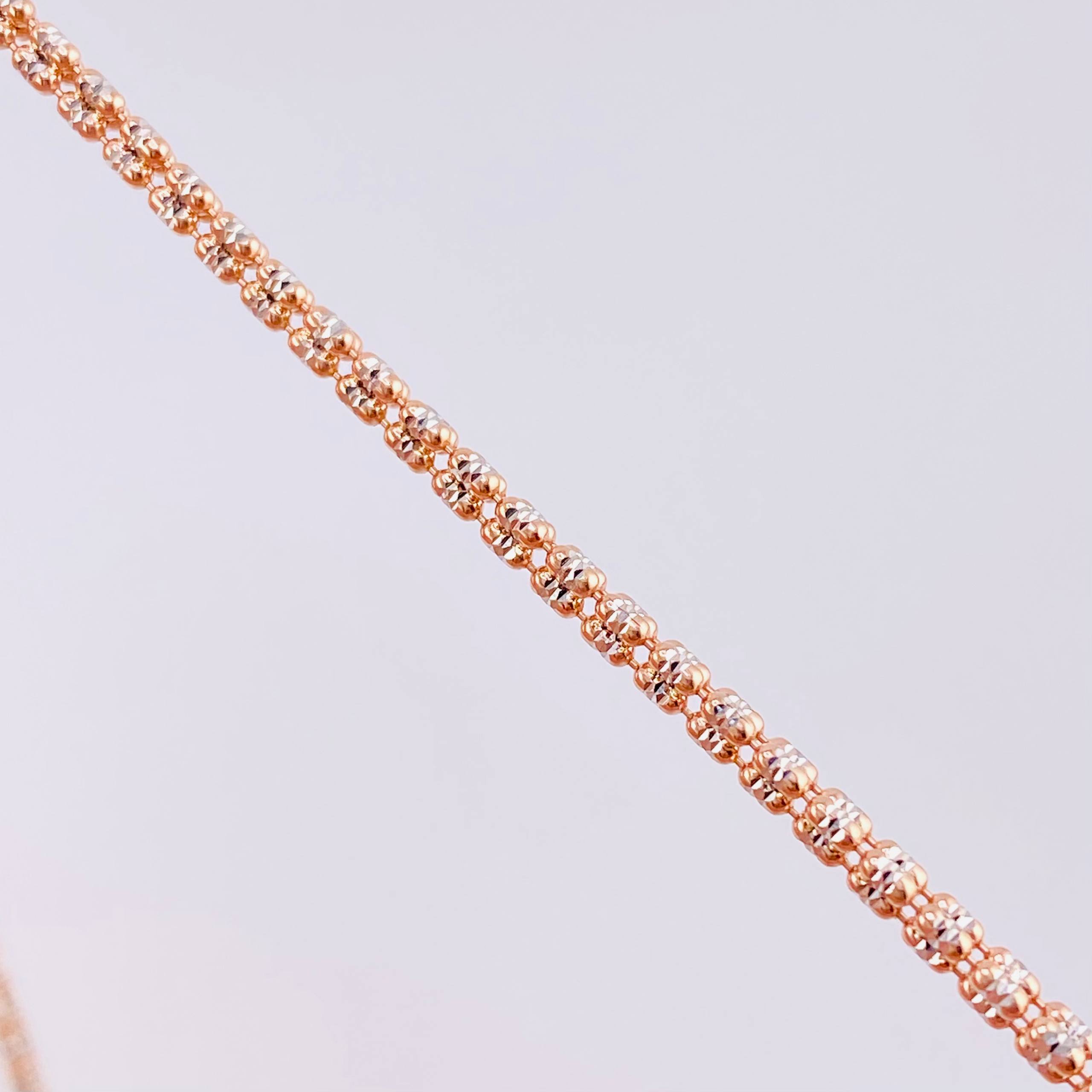 Cadena Ice 12.7g / 24 in / 2.3mm Dos Oros Blanco Rosa 18K