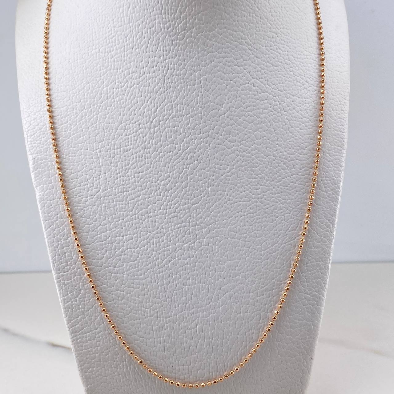 Cadena Militar 5.3gr / 60cm / 1.2mm Diamantada Oro Rosa +3 18K &