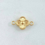 Herraje Trebol 0.65gr / 1.8cm / Bordeado Oro Amarillo 18K ©