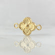 Herraje Trebol 0.65gr / 1.8cm / Bordeado Oro Amarillo 18K ©