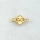 Herraje Trebol 0.45gr / 1.5cm / Bordeado Oro Amarillo 18K ©