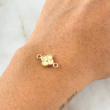 Herraje Trebol 0.5gr / 1.5cm / Bordeado Oro Amarillo 18K ©