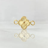 Herraje Trebol 0.5gr / 1.5cm / Bordeado Oro Amarillo 18K ©