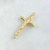 Herraje Cruz Cristo 1gr / 3.1cm / Punta Plana Oro Amarillo 18K