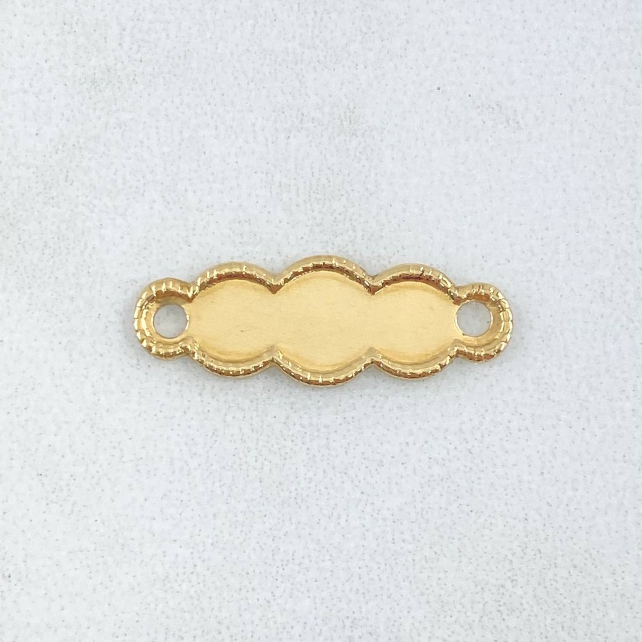 Charm Nuble Plate 0.6gr / 0.9in / Bordered 18K Gold ©