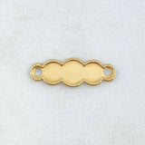 Herraje Placa Nuble 0.55gr / 2.2cm / Bordeada Oro Amarillo 18K ©
