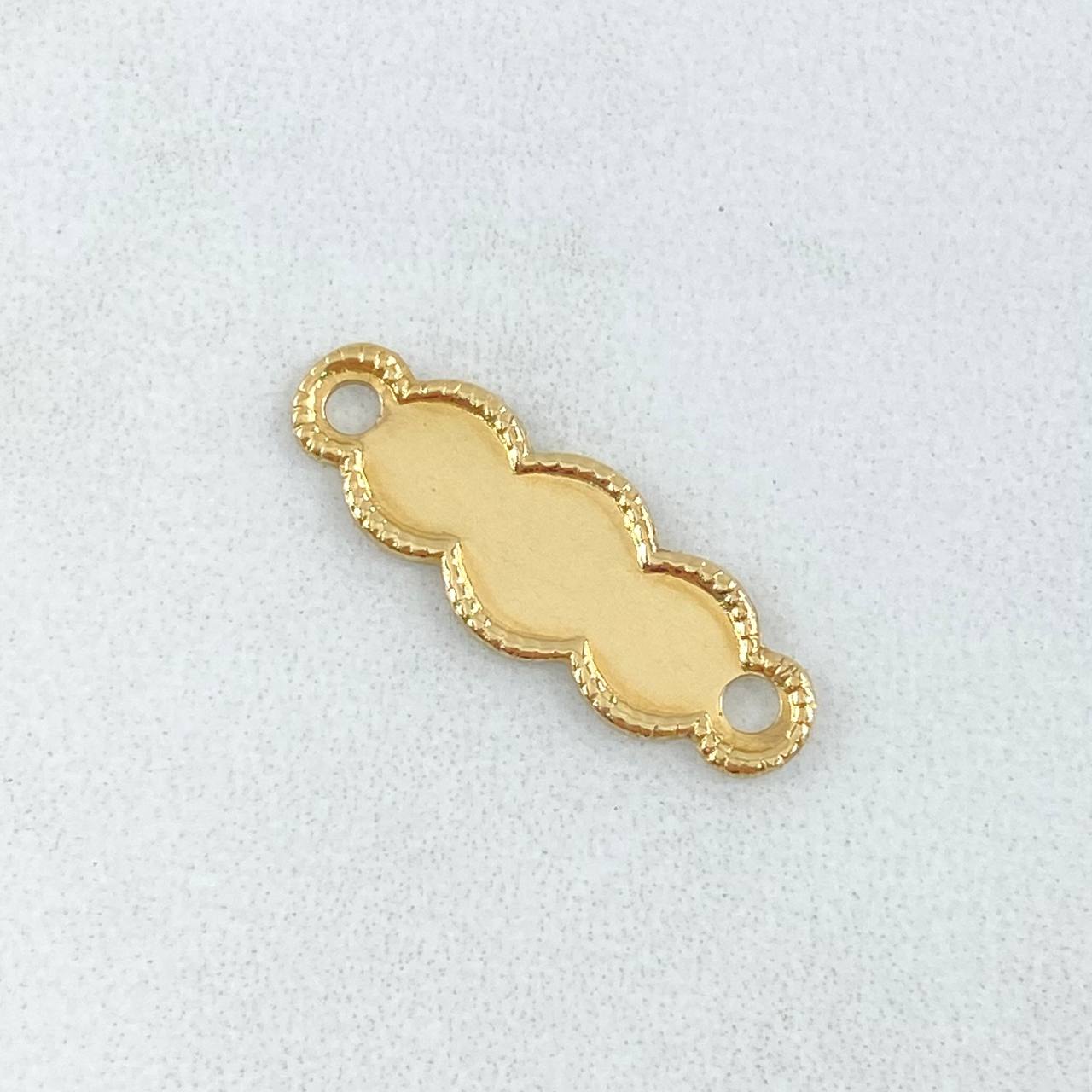 Charm Nuble Plate 0.6gr / 0.9in / Bordered 18K Gold ©