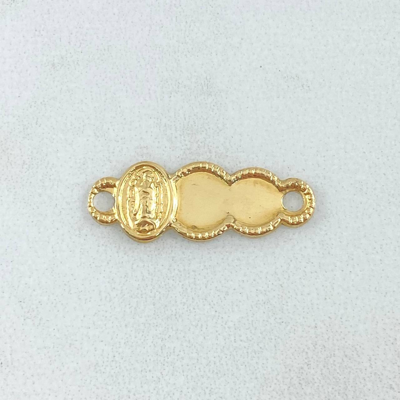 Charm Nuble Plate 0.6gr / 0.9in / Virgin Guadalupe Bordered 18K Gold ©