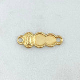 Charm Nuble Plate 0.6gr / 0.9in / Virgin Guadalupe Bordered 18K Gold ©