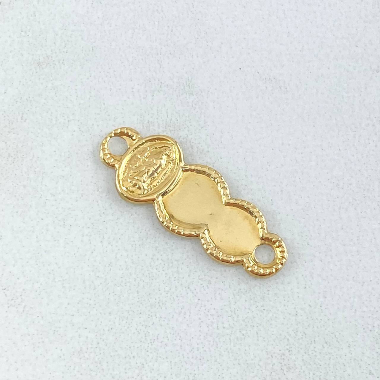 Charm Nuble Plate 0.6gr / 0.9in / Virgin Guadalupe Bordered 18K Gold ©