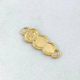 Charm Nuble Plate 0.6gr / 0.9in / Virgin Guadalupe Bordered 18K Gold ©