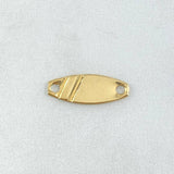 Herraje Placa Ovalada 0.45gr / 1.9cm / Lineal Oro Amarillo 18K ©