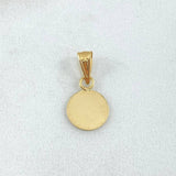 Pendant Circle Plate 0.4gr / 0.6in / Smooth 18K Gold ©