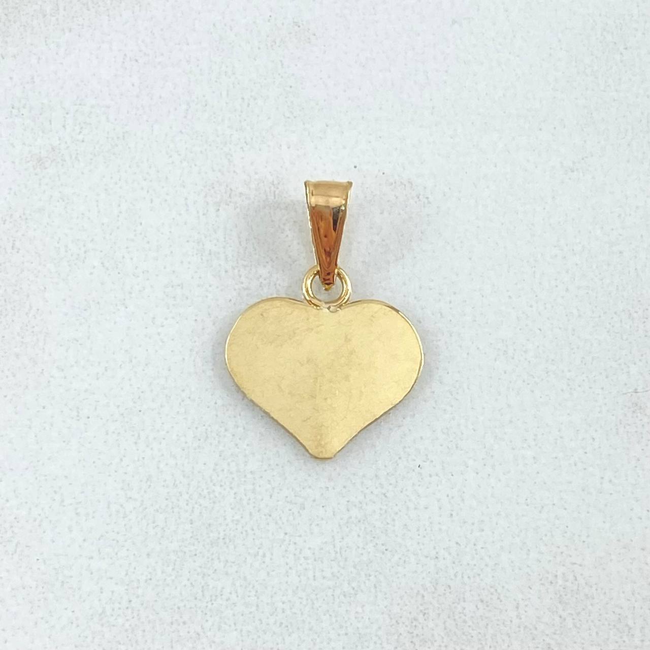 Dije Placa Corazon 0.55gr / 1.8cm / Liso Oro Amarillo 18K ©
