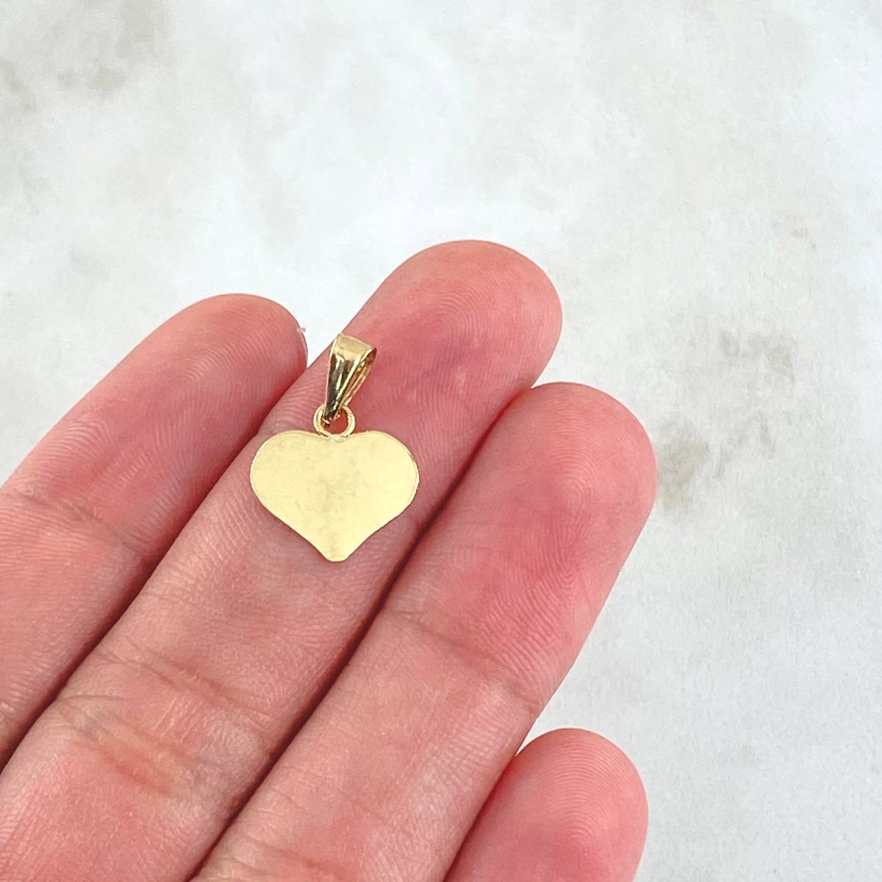 Dije Placa Corazon 0.55gr / 1.8cm / Liso Oro Amarillo 18K ©