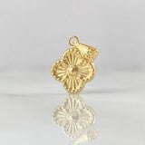 Dije Flor Trebol Diamantado 0.45 g / 1/2 in Oro Amarillo 18K