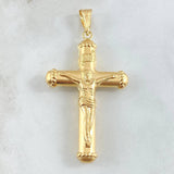 Pendant Cross Christ 4.8gr / 2.5in / Bordered Tips 18K Gold ©