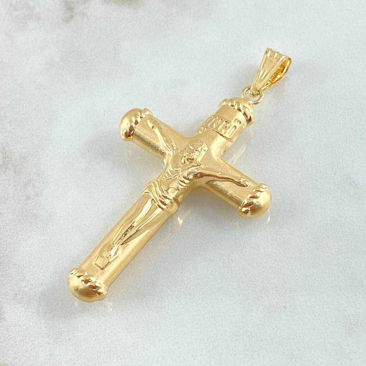 Pendant Cross Christ 4.8gr / 2.5in / Bordered Tips 18K Gold ©