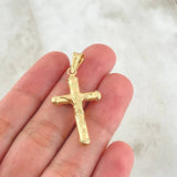 Dije Cruz Cristo 1.6gr / 4.1cm / Puntas Bordeadas Oro Amarillo 18K ©