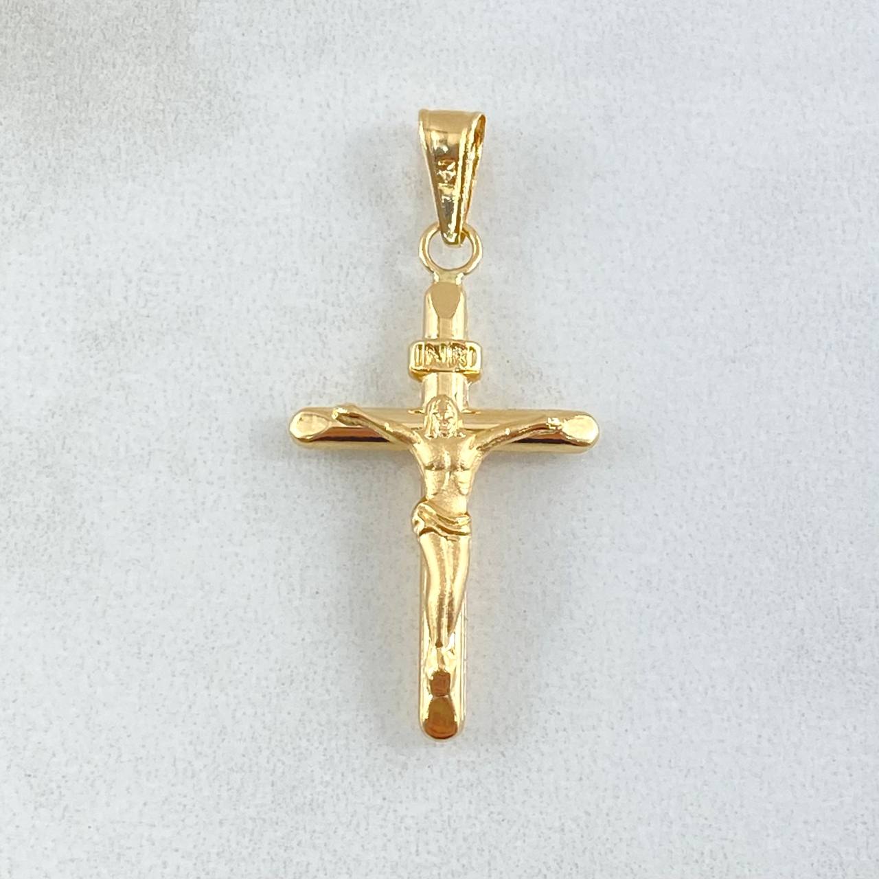 Dije Cruz Cristo 1.05gr / 3.5cm / Punta Plana Oro Amarillo 18K
