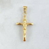 Dije Cruz Cristo 1.05gr / 3.5cm / Punta Plana Oro Amarillo 18K