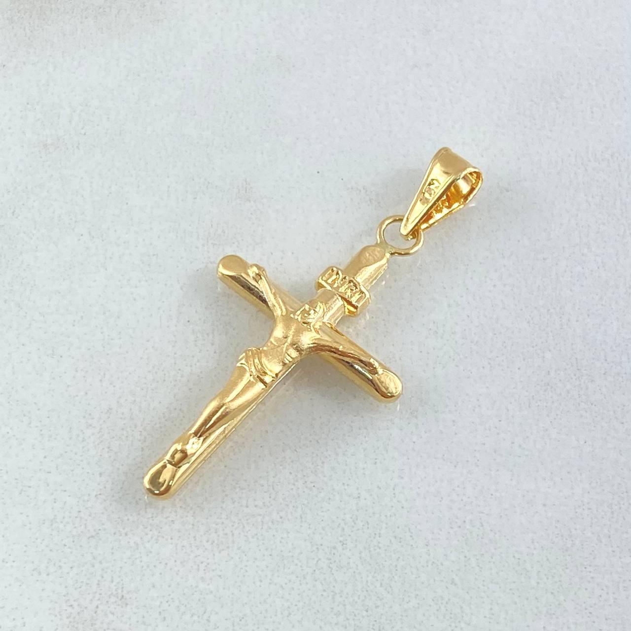 Dije Cruz Cristo 1.05gr / 3.5cm / Punta Plana Oro Amarillo 18K