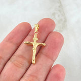 Dije Cruz Cristo 1.05gr / 3.5cm / Punta Plana Oro Amarillo 18K