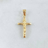 Pendant Christ Cross 0.7gr / 1.1in / Flat Tip 18K Gold