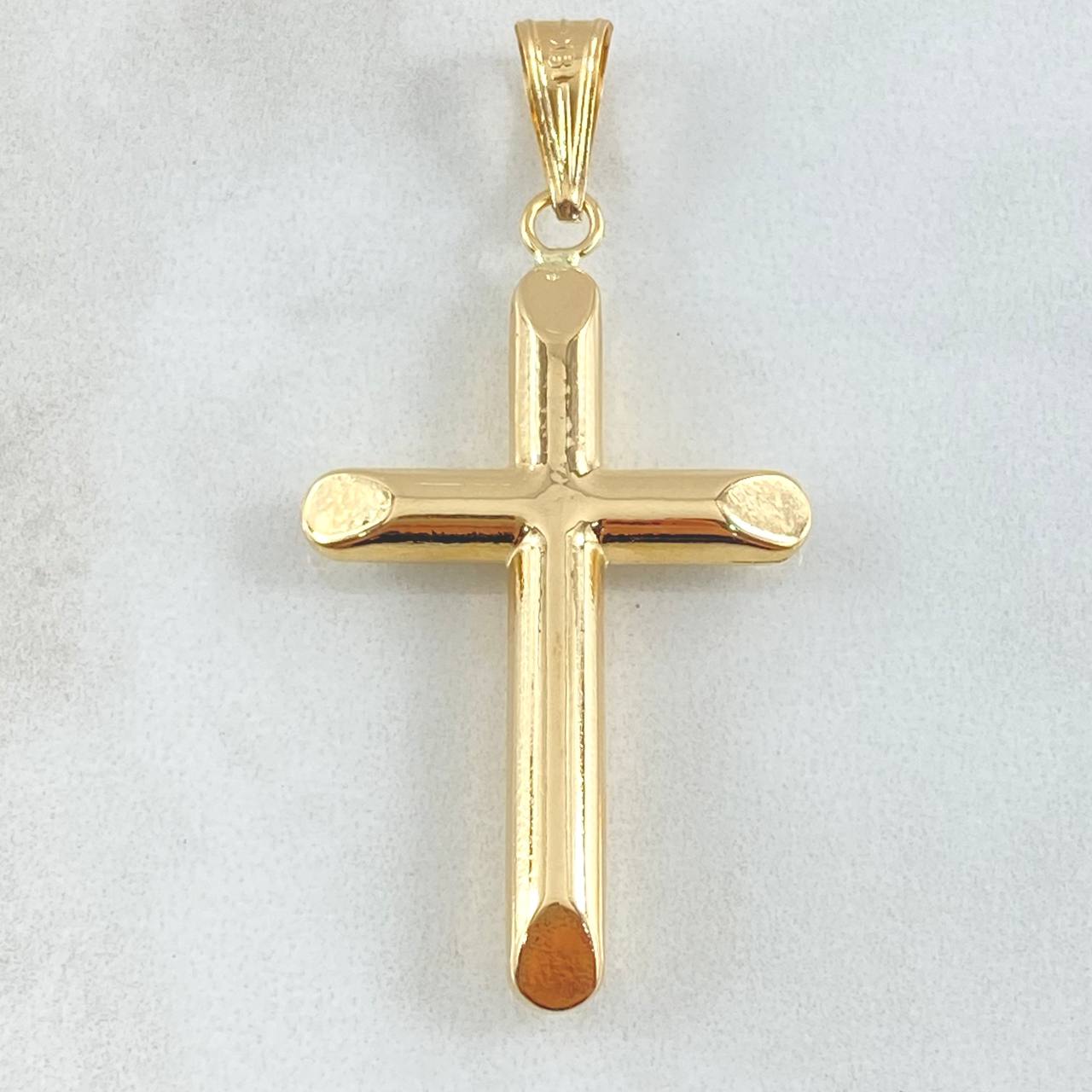 Pendant Cross 3.2gr / 2.2in / Flat Ends 18K Gold ©