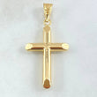 Pendant Cross 2.35gr / 1.9in / Flat Tip 18K Gold