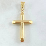 Pendant Cross 2.35gr / 1.9in / Flat Tip 18K Gold