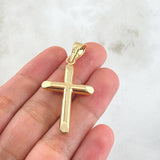 Pendant Cross 2.35gr / 1.9in / Flat Tip 18K Gold