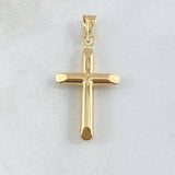 Pendant Cross 1.7gr / 1.6in / Flat Tip 18K Gold