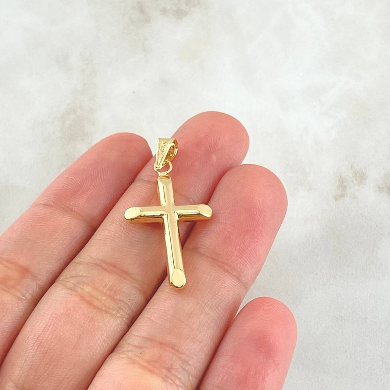 Dije Cruz 1gr / 3.2cm / Punta Plana Oro Amarillo 18K