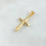 Pendant Cross 1gr / 1.3in / Flat Ends 18K Yellow Gold ©