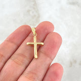 Dije Cruz 0.5gr / 2.5cm / Puntas Planas Oro Amarillo 18K ©
