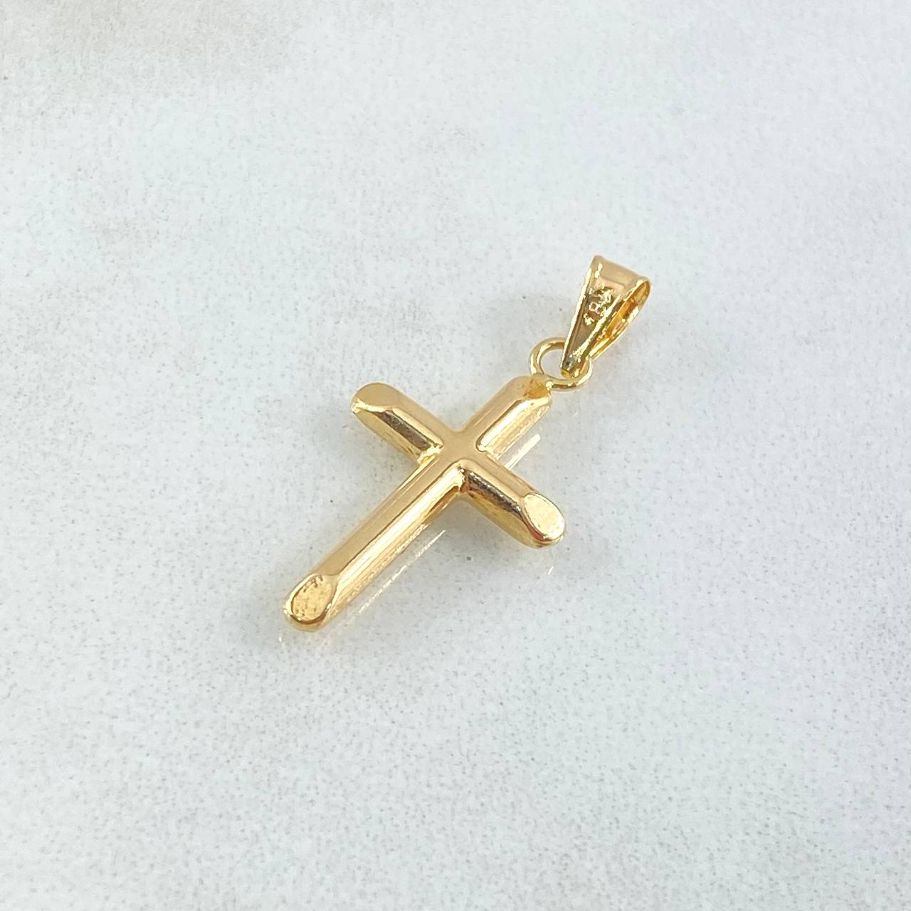 Dije Cruz 0.5gr / 2.5cm / Puntas Planas Oro Amarillo 18K ©