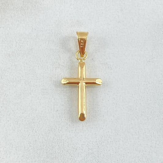 Pendant Cross Flat Tips 0.65gr / 1.3in / 18K Gold