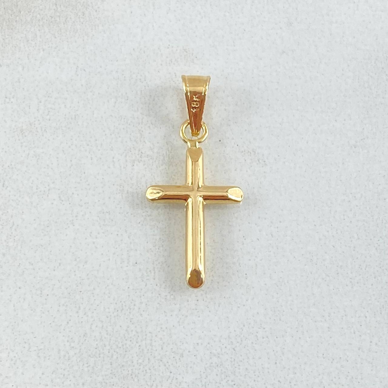 Dije Cruz 0.4gr / 2.2cm / Puntas Planas Oro Amarillo 18K ©