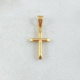 Dije Cruz 0.4gr / 2.2cm / Puntas Planas Oro Amarillo 18K ©