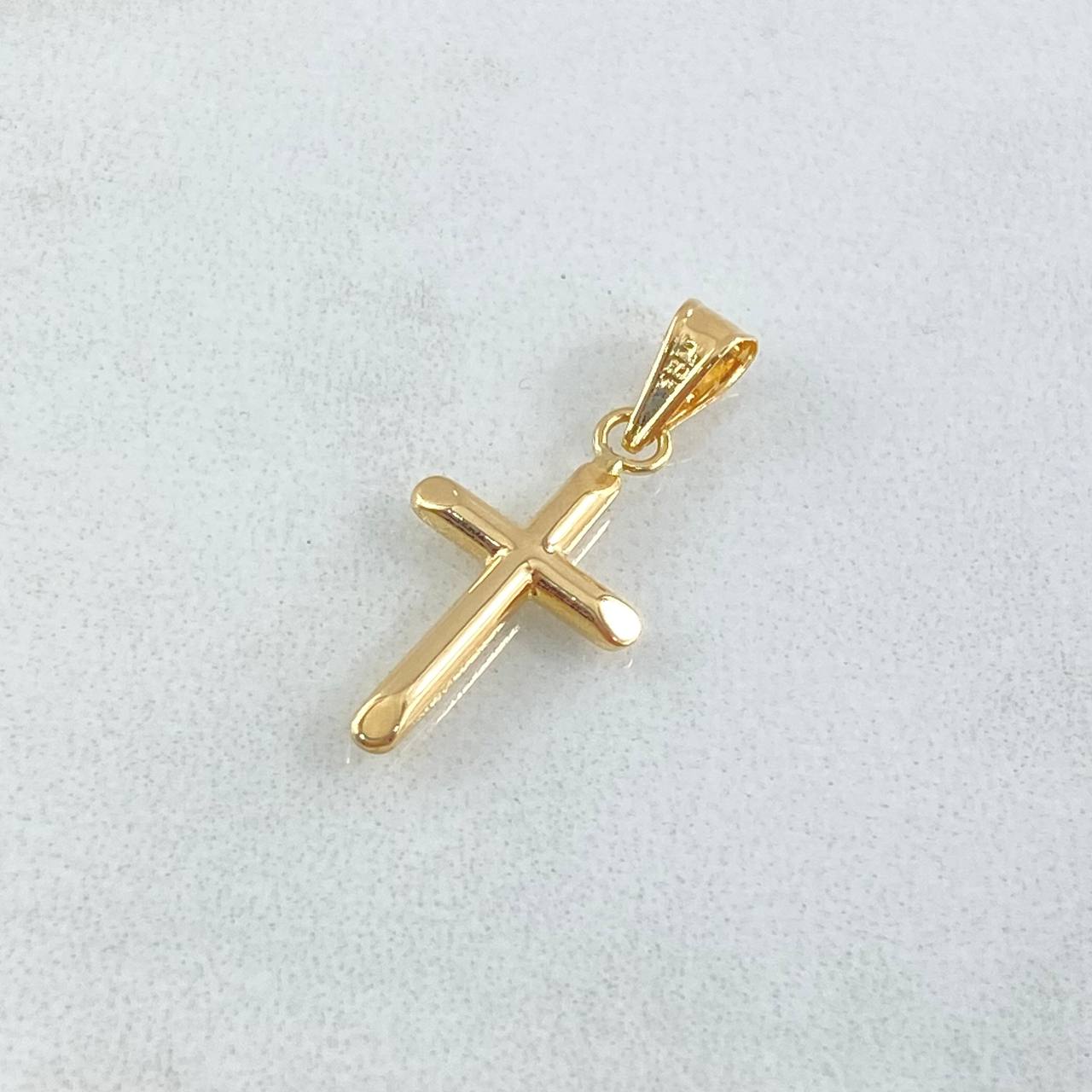 Dije Cruz 0.65gr / 3cm / Puntas Planas Oro Amarillo 18K ©