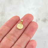 Pendant 0.5gr / 0.6in / Bordered Bail 18K Gold *